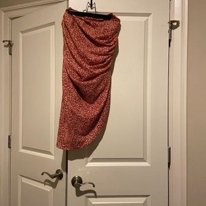 Slit floral print skirt